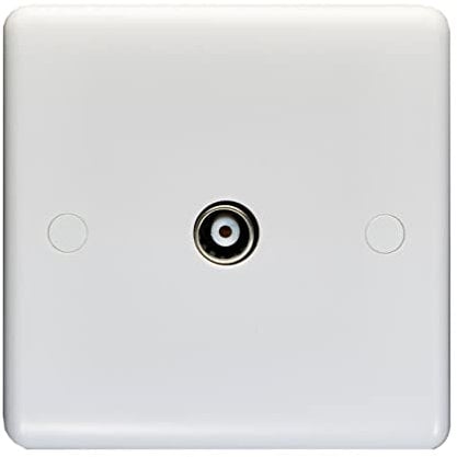 Eurolite Enhance White Plastic Coax TV Outlet (non-isolated)