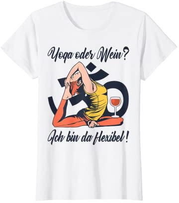Damen Yoga Frau Meditation Gymnastik - Wein Rotwein Weinliebhaber T-Shirt