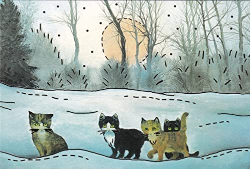 Wunderschöne Katzen Weihnachtskarten 5 Stück Doppelkarte Weihnachtskarte