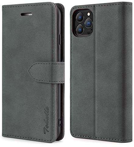 TOHULLE Case for iPhone 11 Pro, Premium PU Leather Wallet Case with Card Holder Kickstand Magnetic Closure Shockproof Flip Folio Case Cover for iPhone 11 Pro (5.8 Inch) - Grey