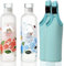TDN Bouteille d'eau en verre borosilicate, 500ml*2, Réutilisable, Bouteille d'eau étanche avec couvercle sans BPA, Compatible Lave-Vaisselle, Pour gym, Bureau, Boissons chaudes et froides (Chat+lapin)