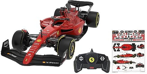 JAMARA Ferrari F1-75 1:18 2.4GHz - 2.4GHz for Multiplayer Operation, Officially Licensed, Faithful Painting, RC Car, Red