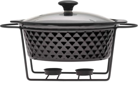 4BIG.fun Set scaldavivande in ceramica, 2,3 l, Chafing Dish Buffet, in ceramica, per buffet