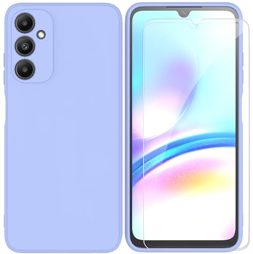ARRYNN Funda Samsung Galaxy A05s 4G (6.7) con Cristal Templado Protector de Pantalla,Ultra Slim Protectora Funda de Silicona Líquida Suave Case Cover para Samsung Galaxy A05s 4G - Púrpura2