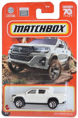 Matchbox 2018 Toyota Hilux, LKW, Maßstab 1:64, Weiß, Jugendliche, Kinder, Unisex