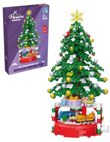JOMIOD Weihnachtsbaum Bausteine Bausatz, 515 Klemmbausteine Weihnachtsbaum mit Baumschmuck Building Blocks Set, Weihnachten Geschenke Spielzeug für Erwachsene und Kinder, Kompatibel mit Lgo