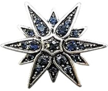 Broche étoile en cristal étincelant en forme d'étoile hexagramme anti-reflet - Broche en strass pour robe de costume - Accessoire pour bouquet - Homme et femme, Métal