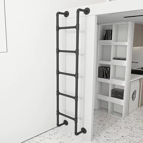 YEHOZZ Innen-Etagenbett-Leiter/Wohnmobil-Dachbodenleiter, An Der Wand Hängende Fensterbrunnen-Fluchtleiter, Innen-Etagenbett-Leiter Für Baustellen, Garagen, Zuhause,Black-120cm/47inch