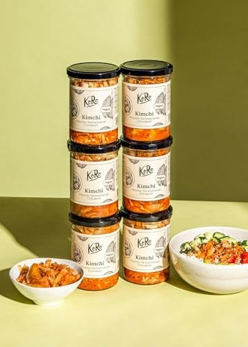 KoRo - Kimchi 6 x 350 g - À base de chou chinois fermenté - Avec piment, ail et gingembre - Vegan