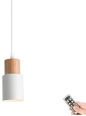 Not Hardwired Battery Operated Pendant Lighting, No Wires Black Battery Power Pendant Light / Ceiling Hanging Lighting Fixture Chandelier for Kitchen Island Dining Room Bedroom Bedside Hallway Foyer (