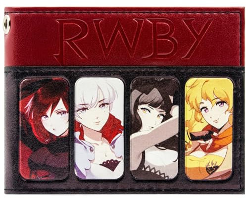 RWBY Ruby Weiss Blake Yang Beacon Academy Team Geldbörse/Geldbeutel Zweifach Faltbarer Ausweis- & Kartenhalter, Schwarz