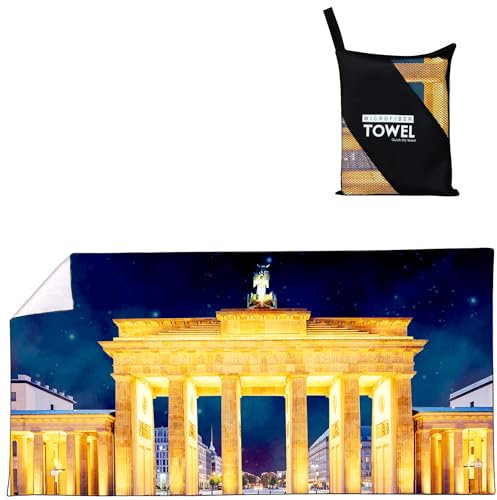Zomer Strandtuch groß 90x180 cm Brandenburger Towel Deutschland, Berlin, Mikrofaser Badetuch Schnelltrocknend für Damen Herren Schwimmen Reise Urlaub Sauna Yoga