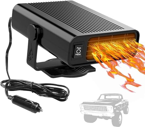 Showvigor Tragbare Auto Heizung Ventilator, 2-in-1 Autoheizer mit Kühlung Heizfunktion, Heizlüfter, die in Zigarettenanzünder für Auto kleinen Raum einsteckt, Auto Kühlung Lüfter