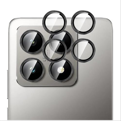 GIOPUEY [Protezione Completa Pellicola Fotocamera Compatibile con Xiaomi 14T, [Doppia Protezione] Metallo + Vetro Temperato, Protezione Fotocamera - Black