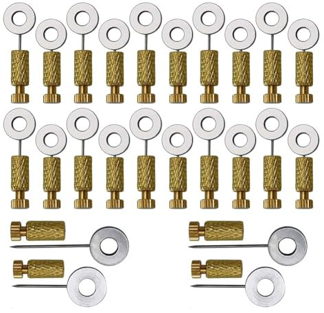 Fowecry Leder-Naht-Positionierungsnadel-Set, 24 Stück, Metall, Schachtel, Inkl. 12 x lange, positionierte Nadeln, 6-12 mm & 0-6 mm
