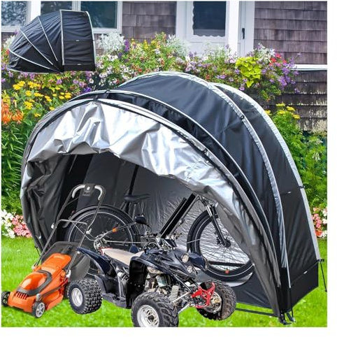 Fahrradabdeckung Zelt Scooter Shelter， 2 in 1 Fahrradabdeckungen Outdoor mit 210D Oxford Stoff PU4000 Fahrradabdeckung Fahrradzelt