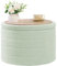 Bonlife Extra Large Folding Round Ottoman with Storage,Boucle Ottoman Stool, Footstool Seat Coffee Table,Toy Box Storage,Footrest Stool for Living Room,Bedroom,Green,56x56x40cm
