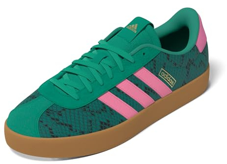 adidas Damen VL Court 3.0 Shoes, Court Green/Bliss pink/Gold met., 41 1/3 EU