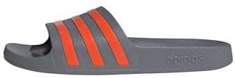 adidas Unisex Adilette Aqua Slides Flipflop, Grey Three/Impact Orange/Grey Three, 42 EU