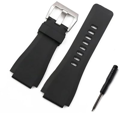 TVKSIPAR Kautschukband Herrenuhr Zubehör Dornschließe Passend For Bell Ross Strap BR01 Sport Wasserdichtes Armband Herrenuhrenarmband