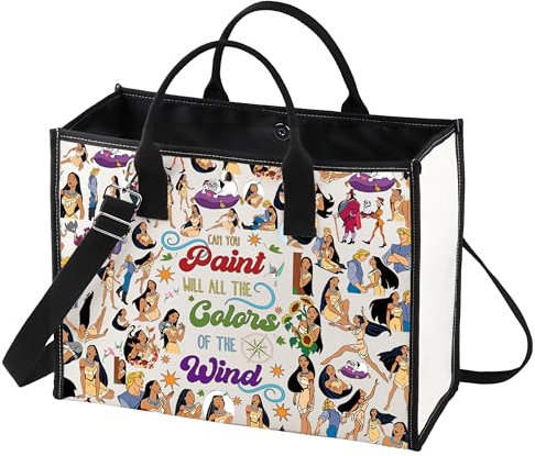 LEVLO Kosmetiktasche mit Reißverschluss, Motiv: Waldprinzessin, Prinzessinnen-Fans, Geschenk, Farbe mit allen Farben des Windes, Make-up-Tasche für Damen und Mädchen, Malen mit LT, 0