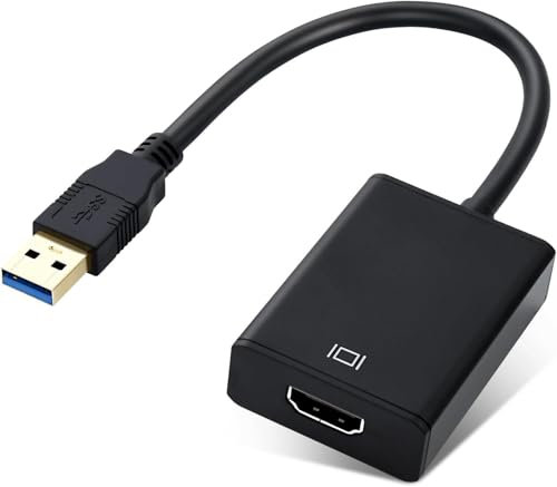 beseloa USB 3.0 auf HDMI Adapter, Konverter USB 3.0/2.0 auf HDMI 1080P Full HD (Stecker auf Buchse) mit Audio für Laptop Projektor HDTV, kompatibel mit Windows XP 7/8/8.1/10