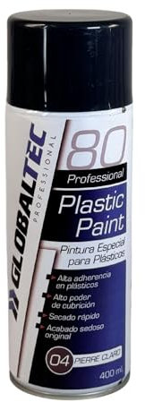 Pintura Especial para Plásticos Pierre Claro en Spray 400ml – Alta Adherencia, Secado Rápido y Resistencia Profesional – Ideal para Parachoques, Molduras y Carrocería (Pierre Oscuro, 0,4 Litros)