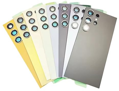 for Samsung Galaxy S24 Ultra 5G, Back Door Replacement Hard Battery Case, Rear Housing Cover with Adhesive (Yellow)