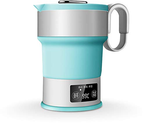 QTYQWC Hervidero de ebullición rápida Hervidor eléctrico, Gel Plegable de sílice Mini Jarra portátil Jarra, 0.6L, visión Libre de BPA