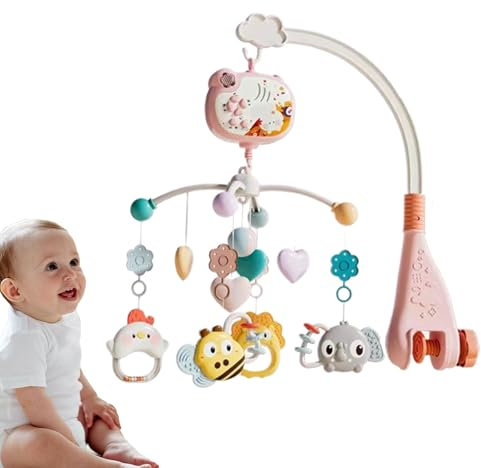 Cun Babies Mobile - Musical Hanging Toy, Rotating Projection Mobile | Portable Soothing Sound Machine with Projector, Battery Operated Night Light for Cribs, 16.54x