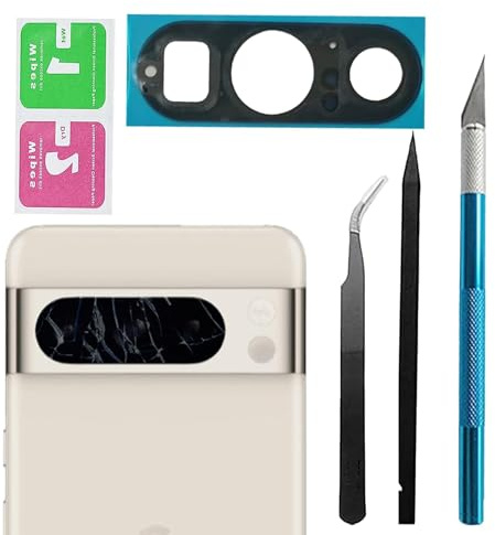 Anglepingping Pixel 8 Pro Back Rear Camera Lens Glass Replacement for Google Pixel 8 Pro Rear Camera Glass Replacement with Pre-Installed Adhesive and Repair Tool Kit