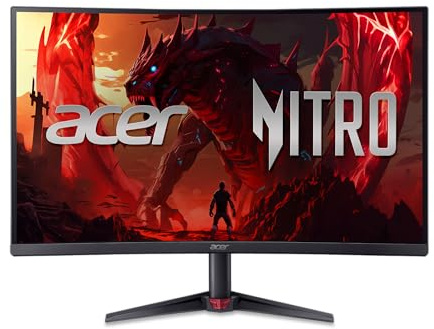 Acer Nitro 31.5 Gaming Monitor | WQHD 2560 x 1440 | 1800R Curved | AMD FreeSync | Up to 180Hz Refresh Rate | Up to 0.5ms | sRGB 99% | 1 Display Port 1.4 and