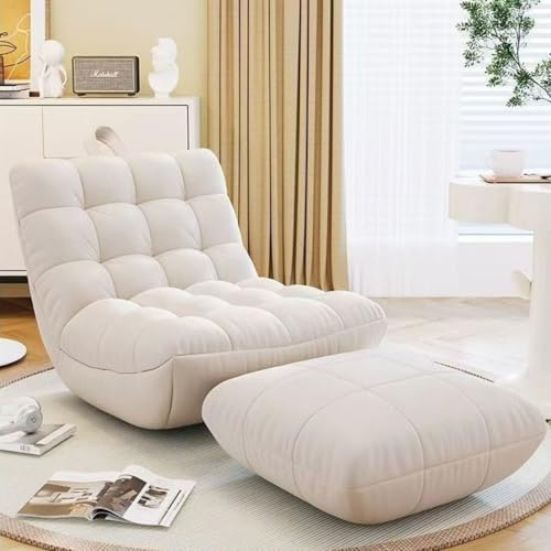 Sitzsack für Erwachsene - Moderne Ledercouch mit Ottomane und Rückenstütze für Wohnzimmer, Schlafzimmer, Büro