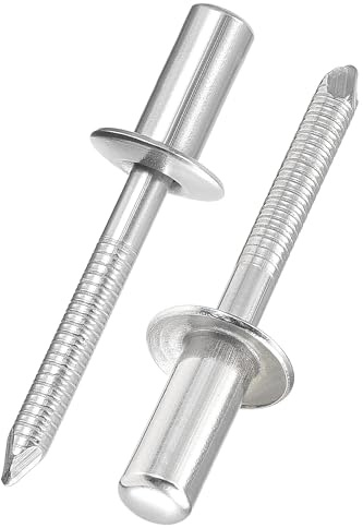 TOP-VIGOR Blindnieten 6,4 mm x 14 mm, 304 Edelstahl, geschlossenes Ende, Popnieten für Metall, versiegelte Stahlnieten mit Zugdorn für Bau, Maschinen und Möbel, 25 Stück