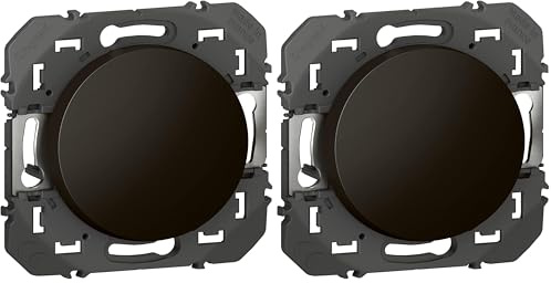 LEGRAND - Interrupteur Mural Simple ou Va-et-vient 10AX dooxie - Commande d'Éclairage (Sans Plaque) - Prêt à Installer - Fabriqué En France - Noir (Lot de 2)