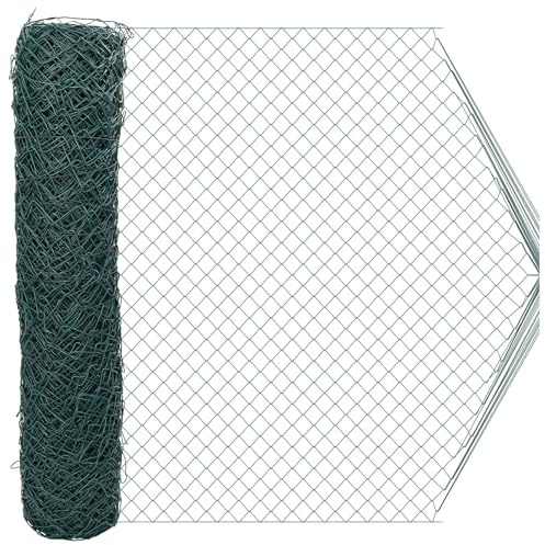 vidaXL Kettenzaun 2 x 10 m Stahl Grün