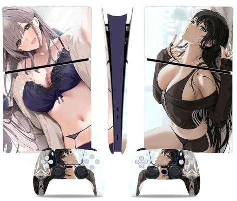 Compatible Pour PS5 Slim Skin Disc Edition & Digital Console Et Manette Vinyl Cover Skins Wraps Scratch Resistant, Compatible Avec Pour 99759 Autocollant De Protection(Disc Version)