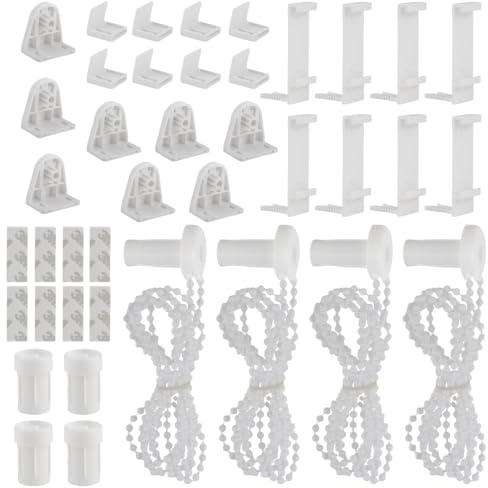 Xbessc Rollo Halterung Fenster 17mm Klemmfix Halterung Ohne Bohren 4 Set | Ersatzteile Rollo Weiß Plissee Halterung Klemmhalter für Rollos für Klemmfix Verdunkelungsrollo Seitenzugrollo Doppelrollo
