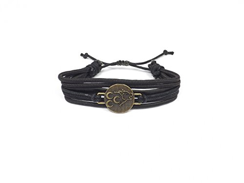 Gök-Türk Lederarmband für Herren Unisex 'Bozkurt 3 Hilal' Wolf - schwarz