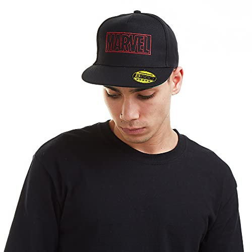 Marvel Herren Line Logo Baseball Cap, Schwarz (Black Blk), Einheitsgröße