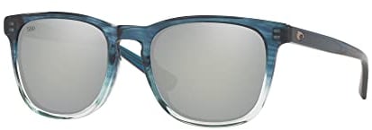 Costa Del Mar Herren Sullivan Square Sonnenbrille, Blaugrün/Grau, Silber, verspiegelt, polarisiert, 580 g, 52 mm