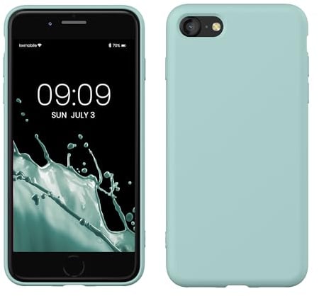 kwmobile Handyhülle für iPhone SE 2022 Hülle/iPhone SE 2020 / iPhone 8 / iPhone 7, für iPhone SE Hülle - Schutzhülle für kabelloses Laden - Case in Mintgrün matt