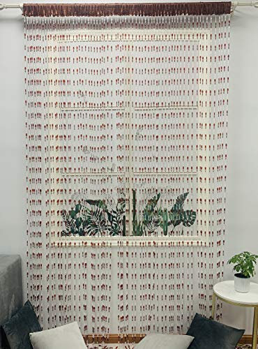 ZiDeTang Acrylic Beaded Door Curtain Décor Tassel Room Divider Curtain (Brown, 300cm by 250cm)