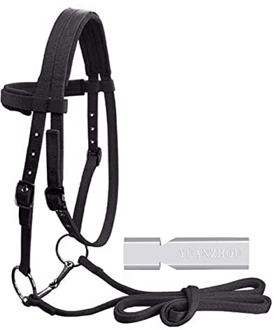 LJQ 2.8m Halfter Für Pferde Mit Strick,Halfter Mit Strick,Black-M