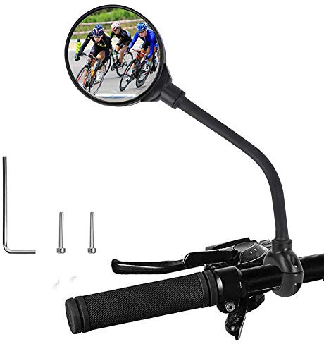 CHANGXI Fahrradspiegel für Lenker, Fahrrad Rückspiegel 360°Verstellbarer Lenker und drehbarer konvexer Acrylspiegel, Links&Richtig Universal Fahrrad Spiegel für Ebike Mountainbike Mofa Rennräder
