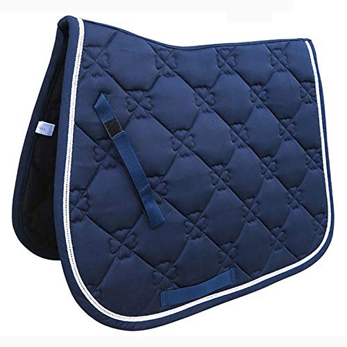 Hmpet Sattelunterlage für Pferd Wildleder Half Pad Dressur Satteldecke Allzweck Satteldecke Reitersattelkissen Pferdezubehör Atmungsaktive Leistungsausrüstung Sattelabdeckung,Blau
