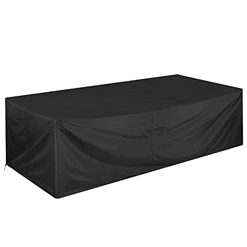 Kingsleeve® Abdeckung für Gartenmöbel UV-beständig Reißfest Outdoor Abdeckplane Schutzhülle Gartentisch Abdeckhaube Terrassenmöbel 308x138x89cm