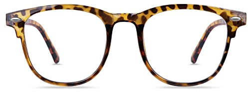 URAQT Blaulichtfilter Brille, Damen Herren Rund Anti Blaulicht PC Gaming Brillen Modebrille, Blue Light Blocking Glasses, Ohne Stärke Blaufilter Brille