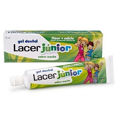 Lacer Junior Gel Dental Sabor Menta, 75ml+REGALO Skeletodinos