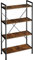tectake® Industrial Möbel Regal Metall und Holz, mit 4 Ebenen, 67,5x31,5x121,5cm, Bücherregal Wand, als Raumteiler Regal, Küchenregal Wand, Nischenregal, Bookshelf - Industrial Dunkelbraun